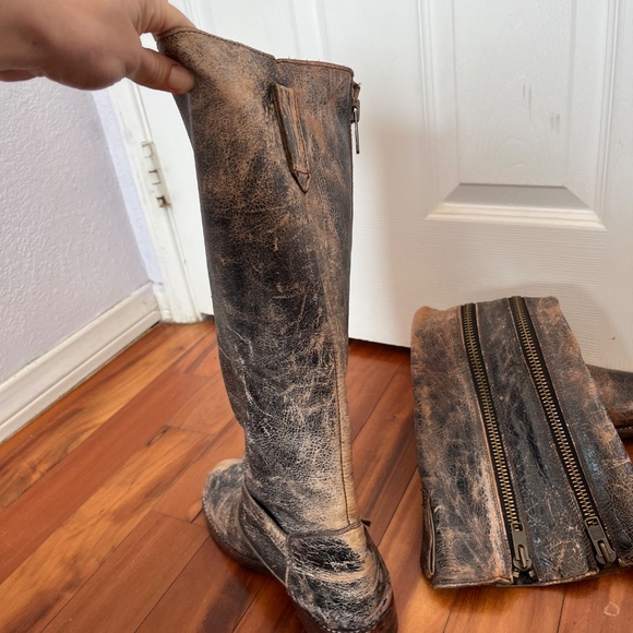 BED STU women’s distressed knee high leather boots - Picture 5 of 7